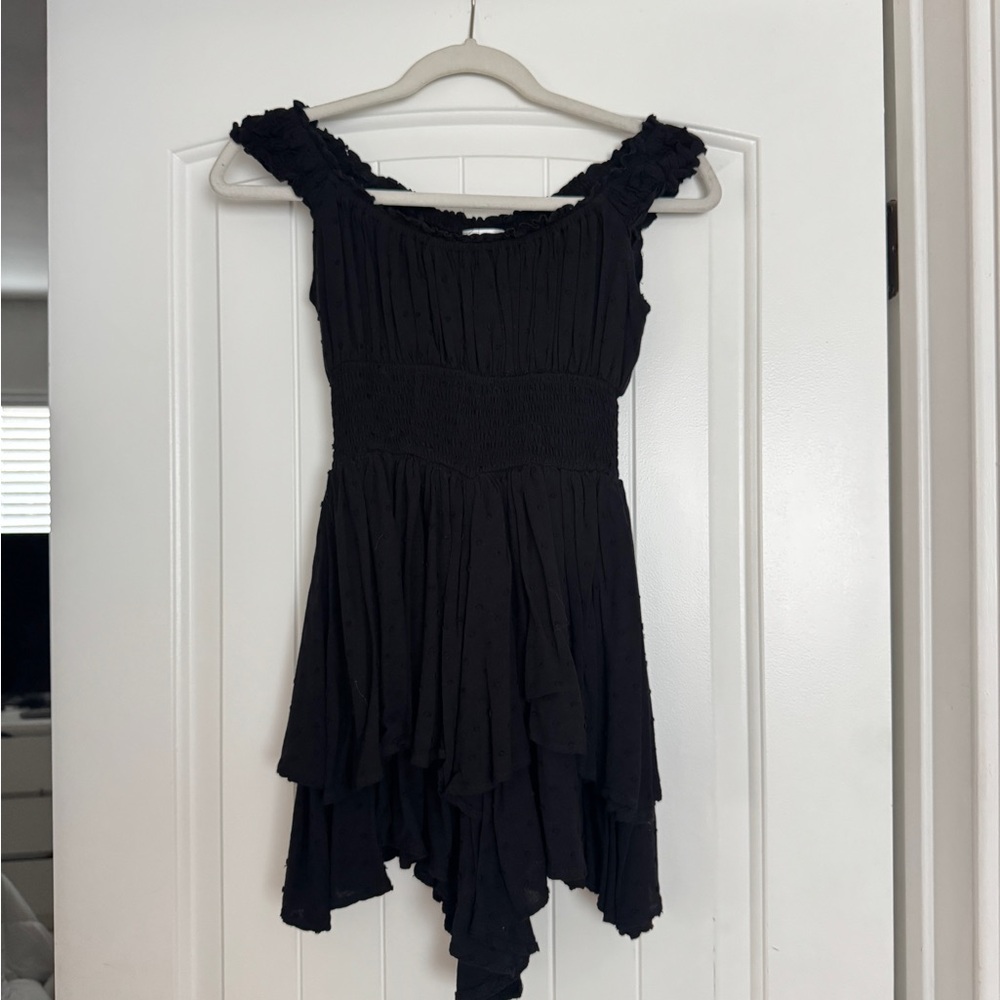 Black Sleeveless Mini Dress Romper
